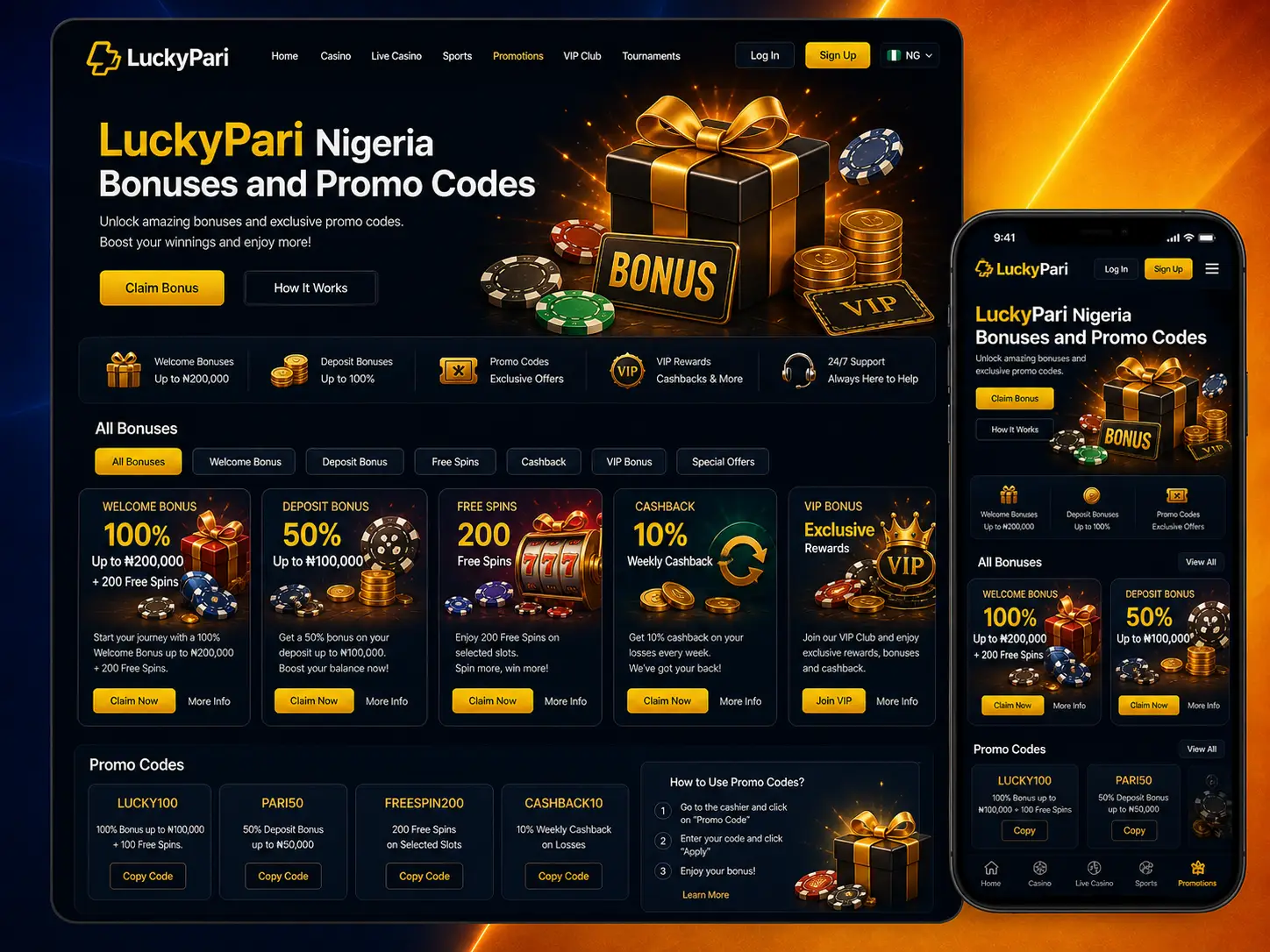 LuckyPari Bonuses and Promotions